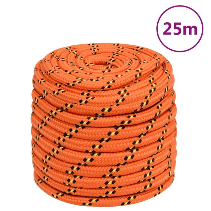 vidaXL - Boottouw - 16 - mm - 25 - m - polypropyleen - oranje