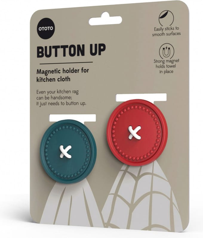 Ototo Button Up - turquoise / red