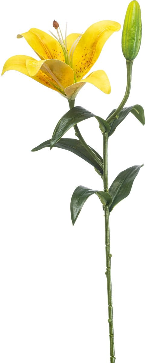 Emerald - Kunstbloem Lelie geel 56cm - Kunstplant voor binnen