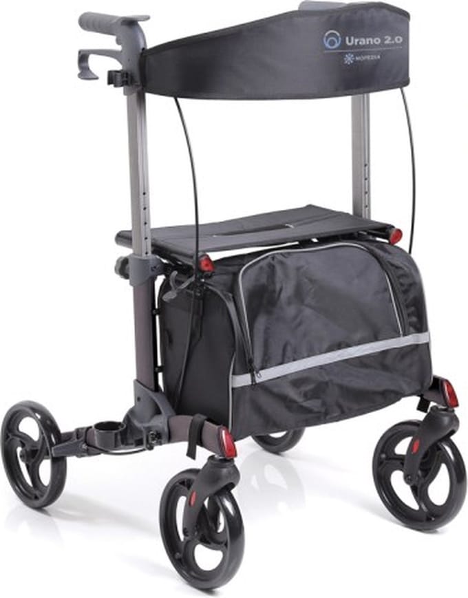 Moretti Rollator gemakkelijk opvouwbaar - Inclusief tas - Grijs