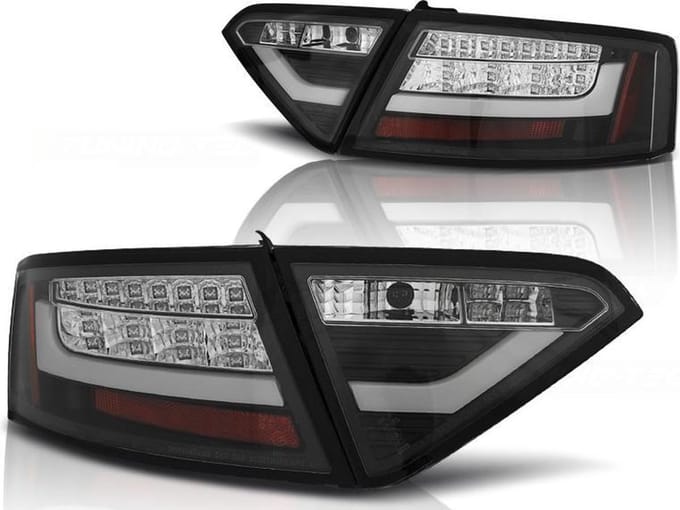 Achterlichten - AUDI A5 - 07-06 11 - ZWART - LED STRIP