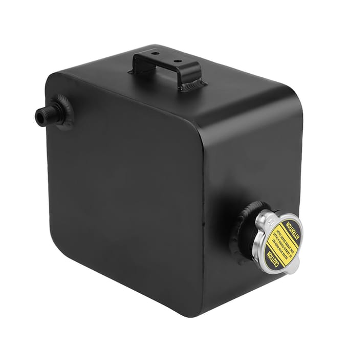2.5L Aluminium Koelvloeistof Expansie Overloop Opvangreservoir Watertank Met Dop Universeel zwart
