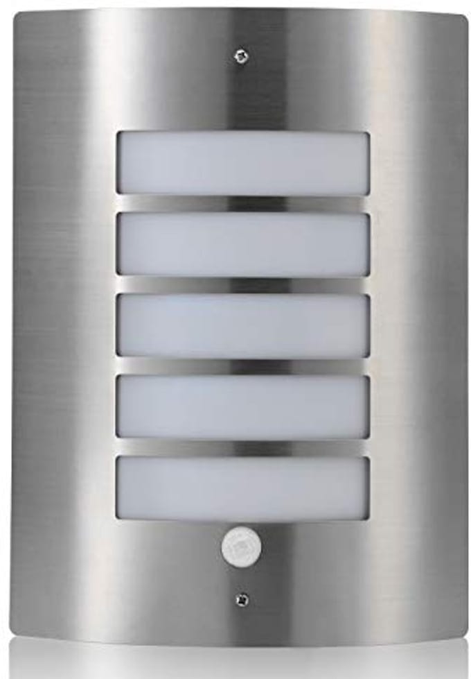 Energiebesparende Bewegingsgeactiveerde PIR-Sensor Buitenbeveiliging Wandlamp - Roestvrij Staal - Koel Wit