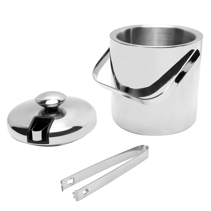 1300ml IJsemmer Container met Deksel Zeef IJstang 304 Roestvrij Staal voor Thuisbar white