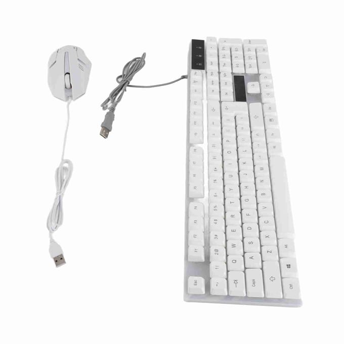 Toetsenbord en Muis Combo 104 Toetsen RGB Achtergrondverlichting USB Bedrade Verbinding Toetsenbord Muis Set voor Thuis