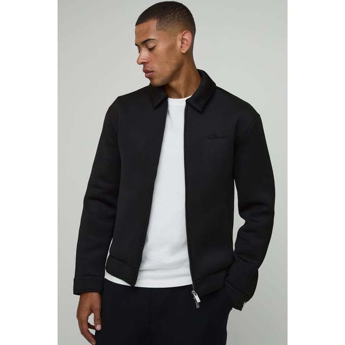 Regular Fit Scuba Gemêleerd Overshirt | Black | Size Medium