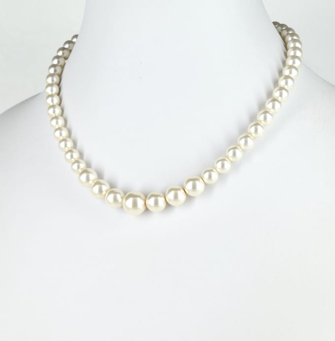 KAYEE - Parelketting - crème - 45cm
