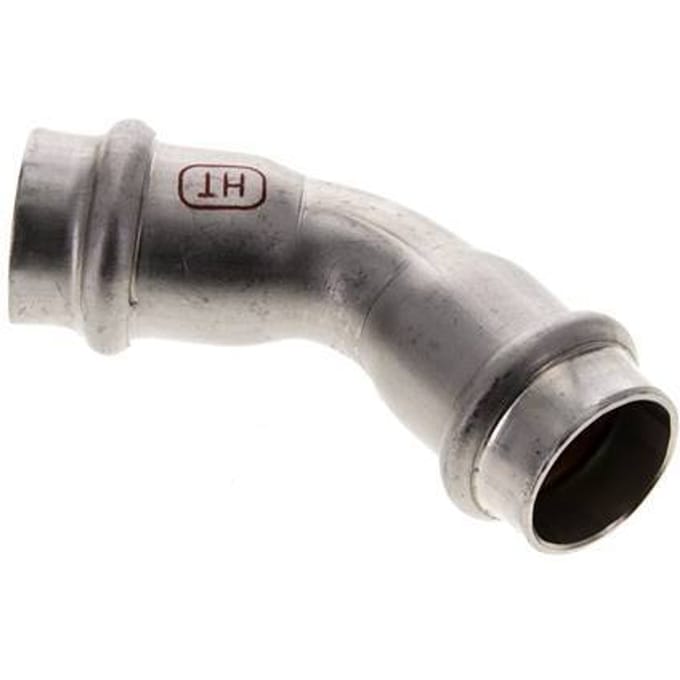 45 graden L-Perskoppeling - 18mm Persmof - RVS