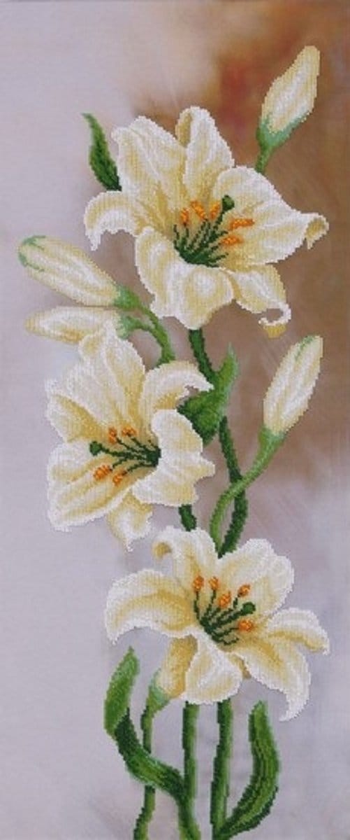BORDUURPAKKET met kralen/parels - Lilies - Lelies - VDV