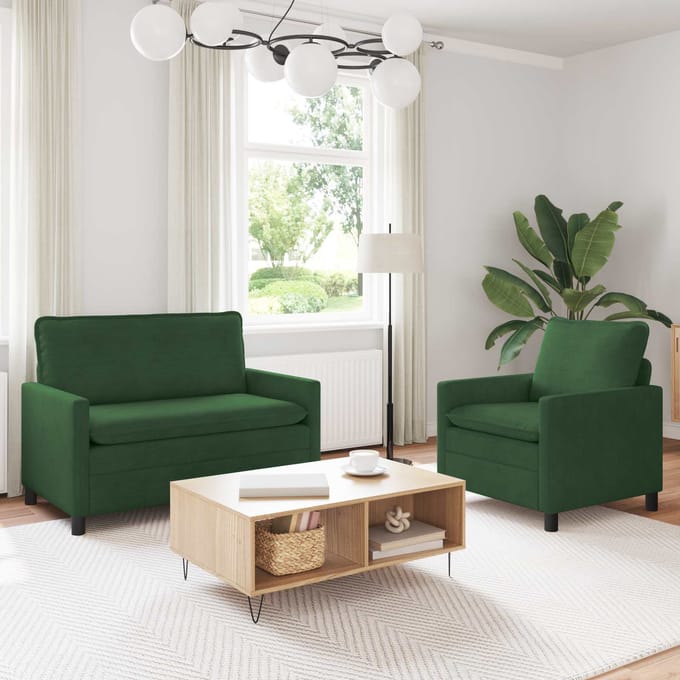 vidaXL - Bankstel - 2 - st - Jungle - Groen - Stof