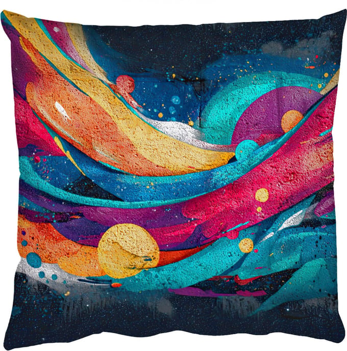Sierkussens - Kussentjes Woonkamer - 60x60 cm - Banen - Golven - Kleurrijk - Abstract