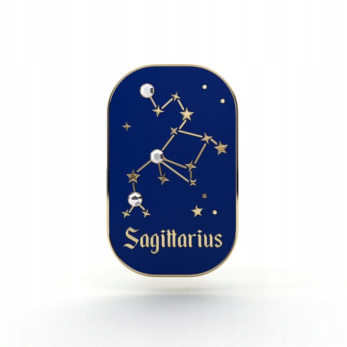 PINETS Zodiak Broche Sagittarius - 14K Gouden Afwerking met Zirkonia