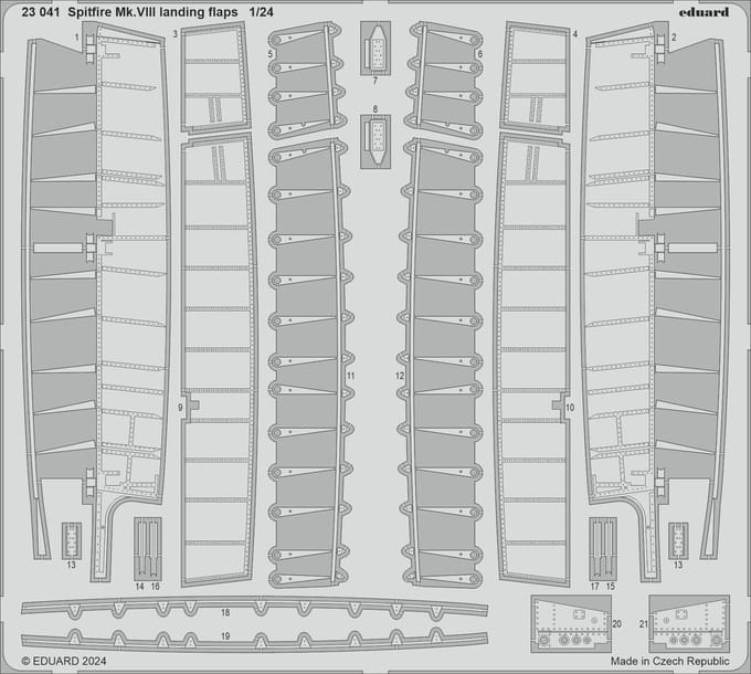 Eduard Modelbouwdecoratie - 23041 Spitfire Mk.VIII Landingskleppen - Photo-etch