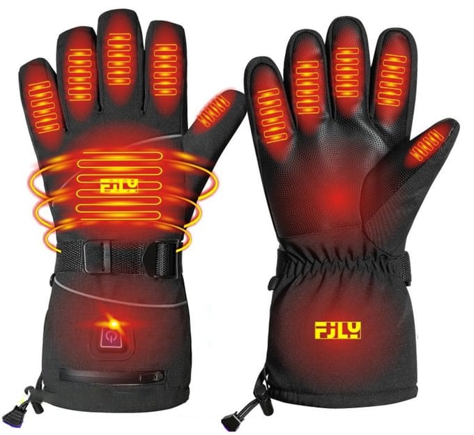 Oplaadbare Verwarmde Handschoenen - Zwart, Verstelbare Temperatuur, Waterdicht, met 2 x 5000mAh Batterijen