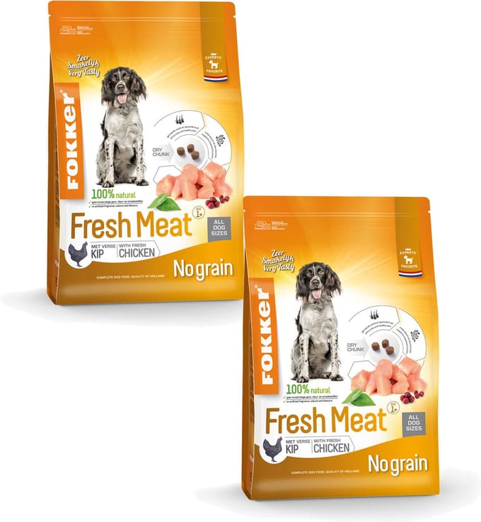 Fokker Plus Fresh Meat Kip&Aardappel - Hondenvoer - 2 x 13 kg
