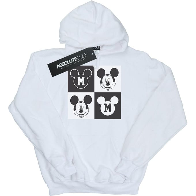 Disney Dames/Dames Mickey Mouse Smiling Squares Hoodie (Wit)