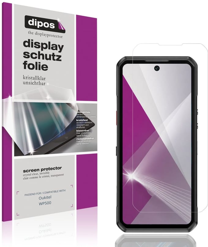 dipos – 4x Beschermfolie geschikt voor Oukitel WP500 | Krasbestendige & heldere Screenprotector Ultra-Thin