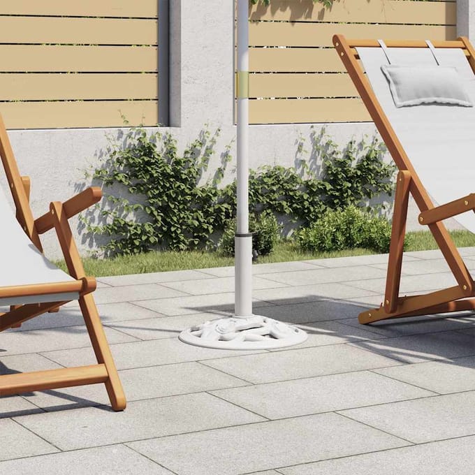 vidaXL - Parasolvoet - 9 - kg - 40 - cm - gietijzer - wit