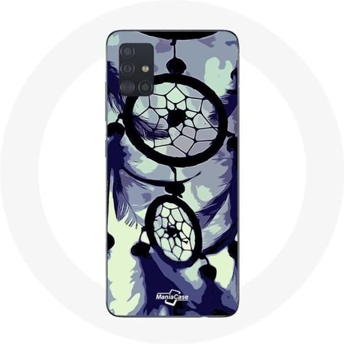 Hoesje voor Samsung Galaxy A71 Dreamcatcher paars grijs en zwart