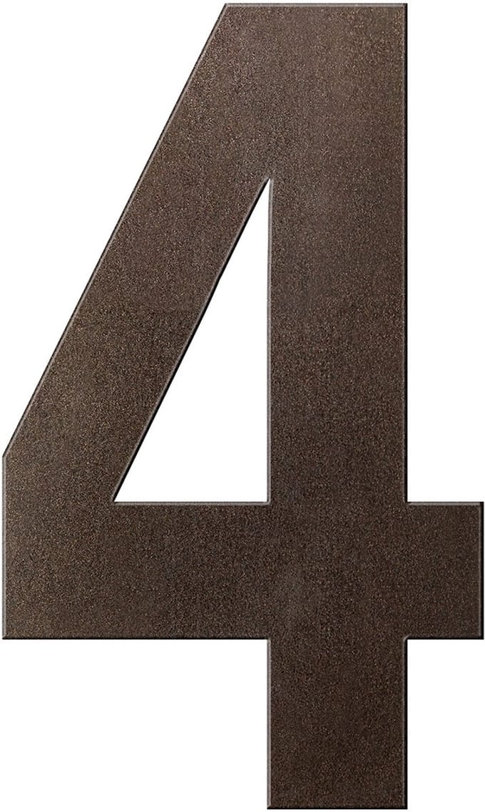 Huisnummer - Dark Brons Kleur - RVS - GPF - Dark blend 4 XXL, 400 mm