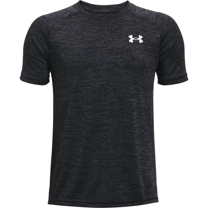 Under Armour Tech T-shirts Kinder - Zwart - Maat 160 - 170 CM - Poly Jersey