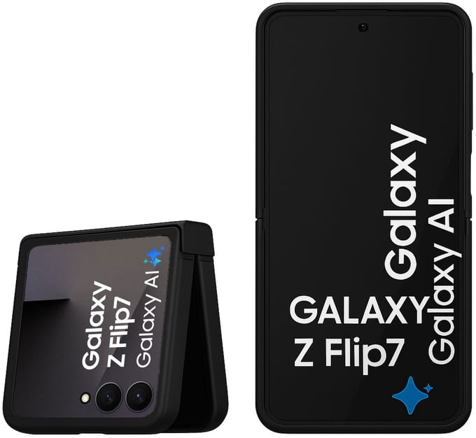 Technow hoesje geschikt voor Samsung Galaxy Z Flip 7 - Liquid Back Case - Cover - Zwart