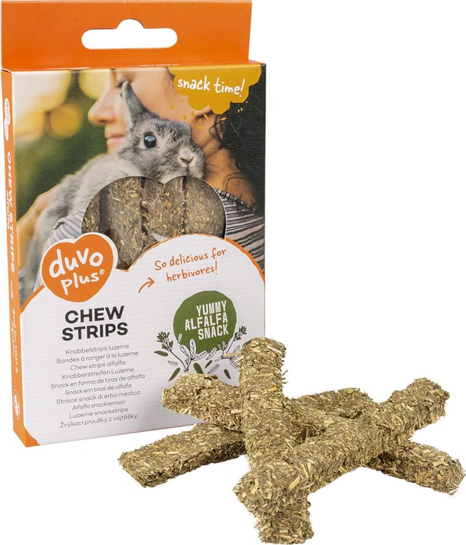Duvoplus - Knaagdierensnack - Knaagdier - Knabbelstrips Luzerne 50g - 6st Groen - 6st