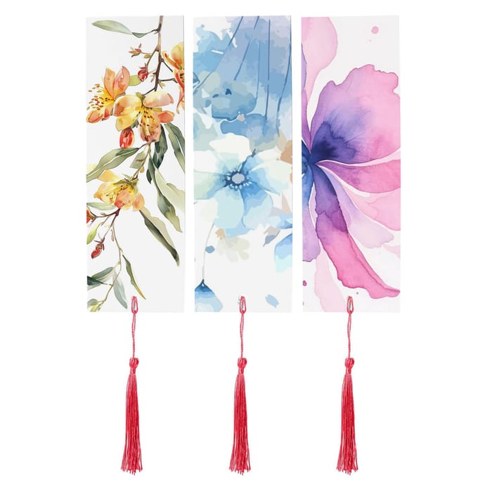 50 stuks Aquarelpapier Blanco Bladwijzers met Kwastjes Gaten Schilderen Herbruikbaar Blanco Bladwijzers voor Verjaardag pink