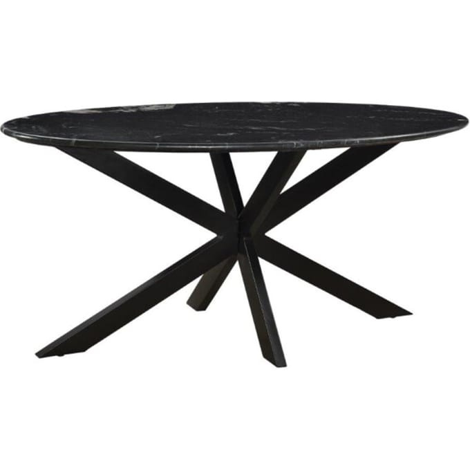 Livingfurn - Eetkamertafel - Rond - Riverwood - 180 cm - Zwart