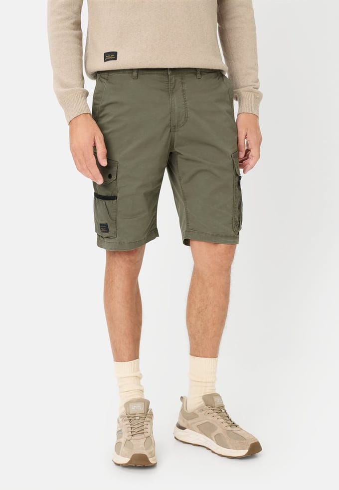 camel active Bermudashorts met cargozakken - Maat menswear-40IN - Olijfgroen