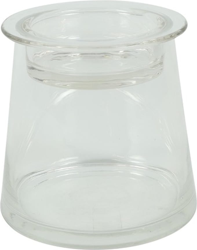 Deco glas met komdeksel helder H13,5cm