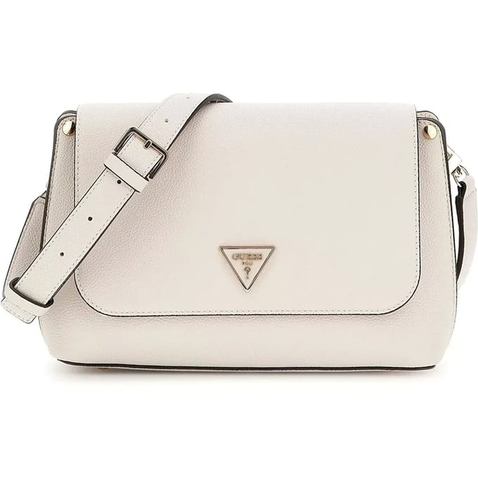 GUESS Schoudertas Meridian Flap Crossbody Bag Ivory Lichtgrijs