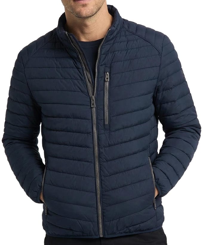 CASA MODA comfort fit tussenjas - donkerblauw - wit