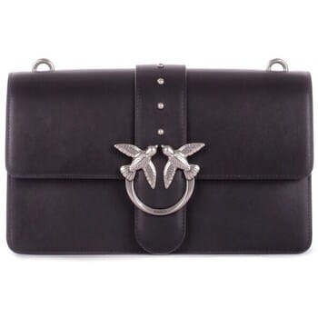 PINKO schoudertas Love One Classic ST. CL. Nero - Old Silver zwart