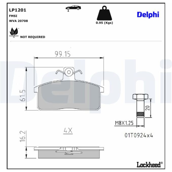 Remblokset DELPHI LP1201, voor