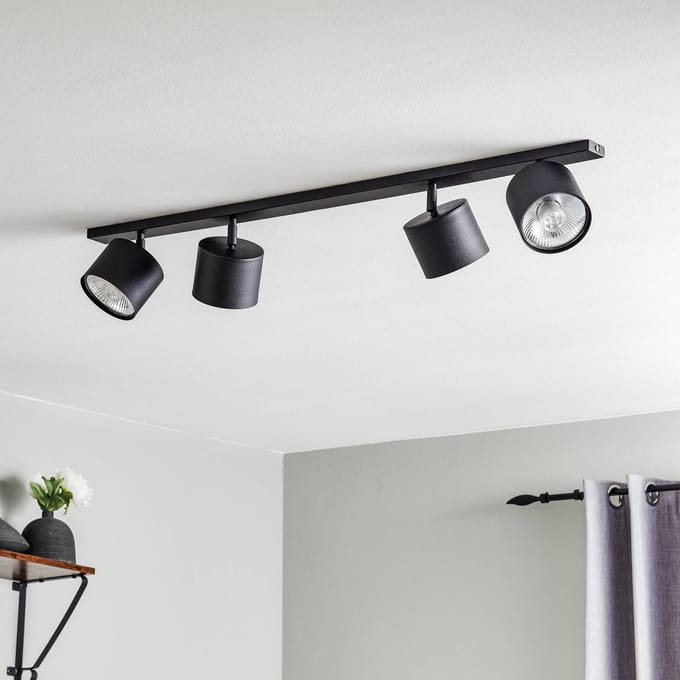 ALDEX Plafondspot Bot, zwart, 4-lamps