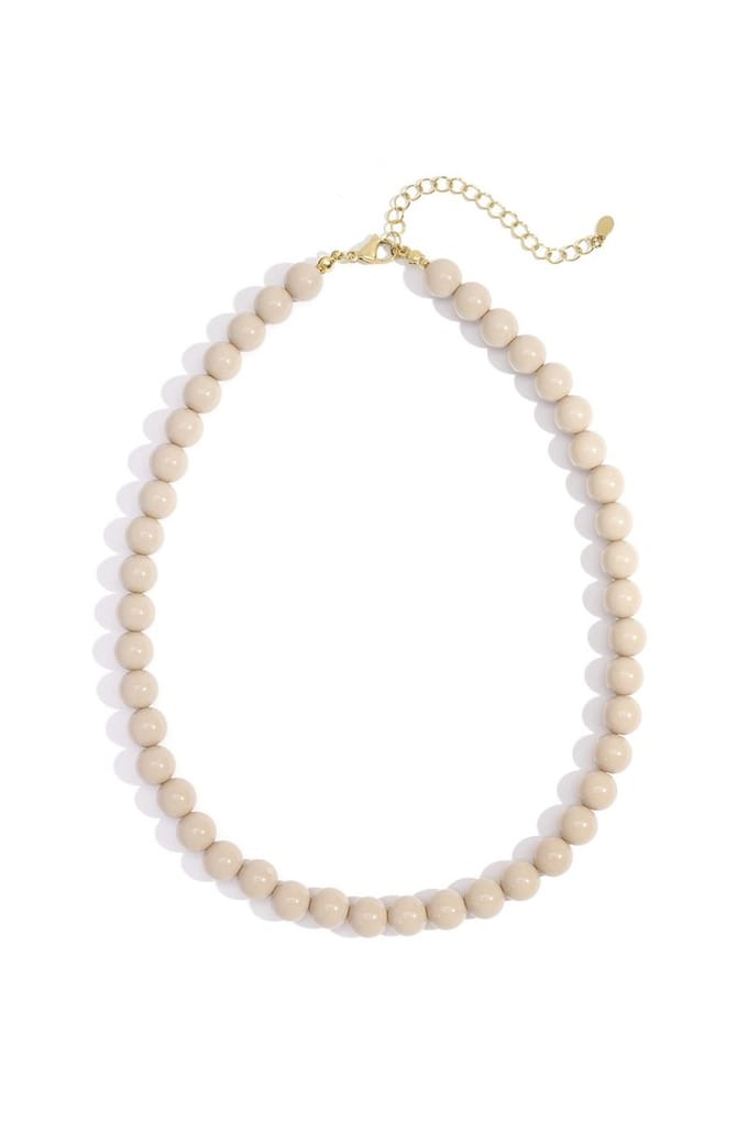 Bijoutheek Collier Kralen 10mm Statement Beige