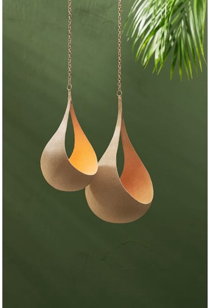 Hangende deco drup - waxinelichthouder - plantenhanger - marmelade