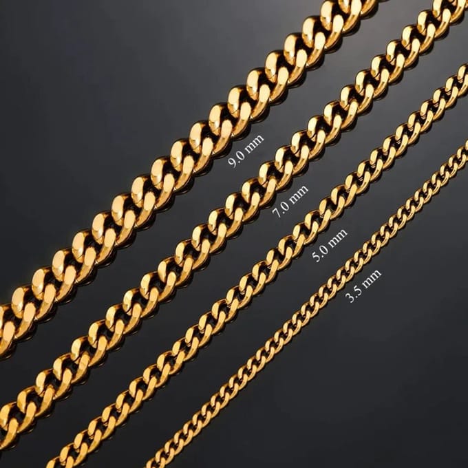 Rvs sieraden - Gourmet Ketting goudkleur 55cm-5mm- RVS ketting dames