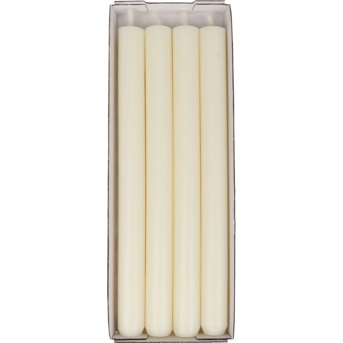 Dinerkaarsen, doorgekleurd, 4‑pack - Créme