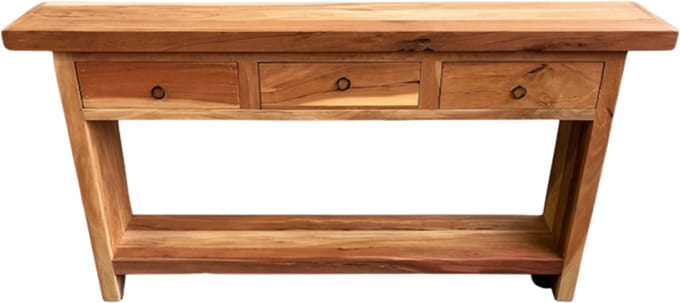 tafel Console old 3-draw. 160x30H80