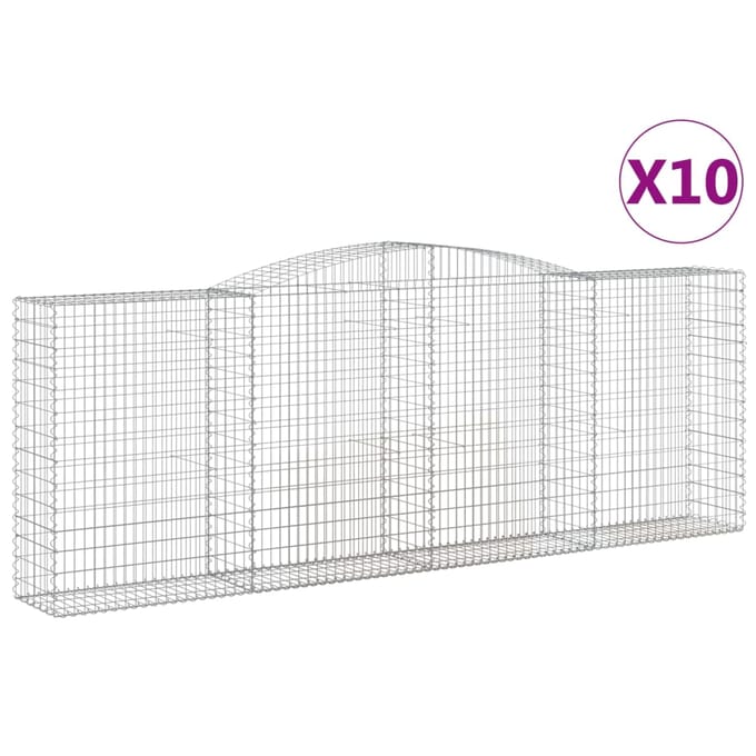 vidaXL - Schanskorven - 10 - st - gewelfd - 400x50x140/160 - cm - ijzer