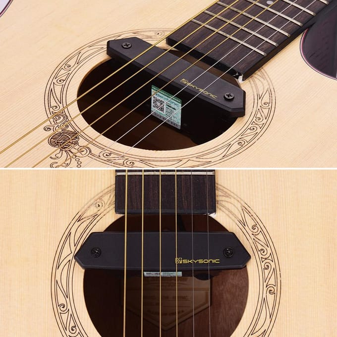SKYSONIC T-902 Actieve Soundhole Pickup Transducer + Microfoon zwart