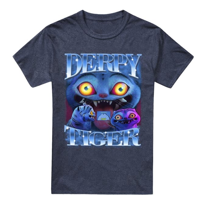 K-Pop Demon Hunters Unisex Volwassenen Derpy Tijger T-shirt (Heather Navy)