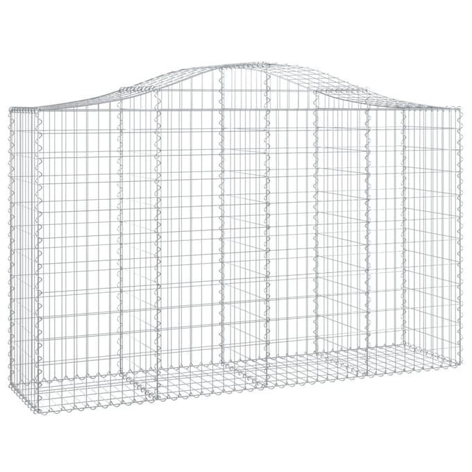 vidaXL - Schanskorf - gewelfd - 200x50x120/140 - cm - gegalvaniseerd - ijzer