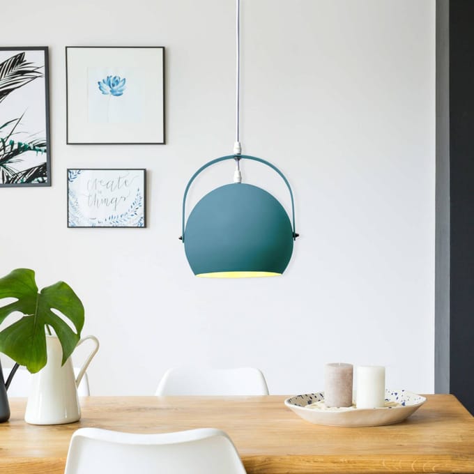 Näve Hanglamp Colorado met ronde kap, blauw