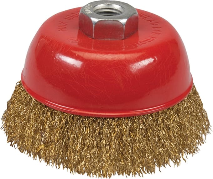 Silverline Komborstel met gegolfd messing draad - Ø 100 mm - 0,3 mm staaldraad - max. 8.500 min-1