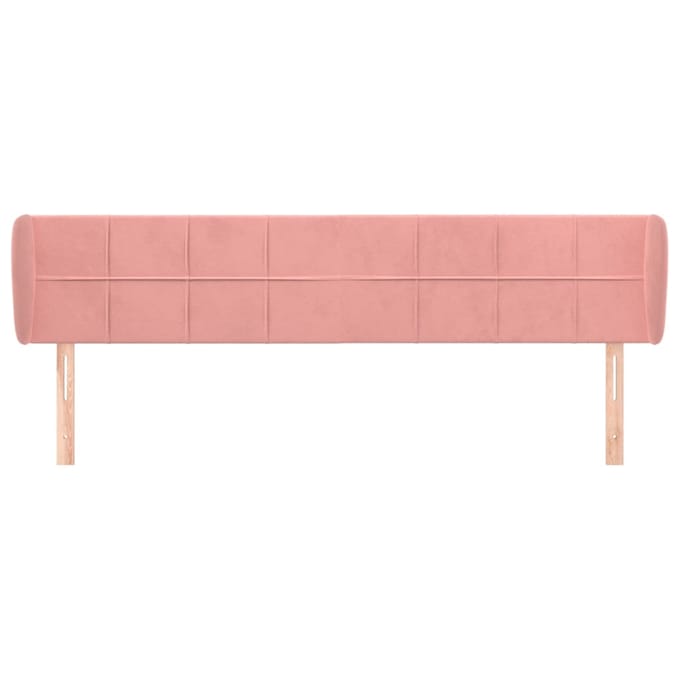 vidaXL - Hoofdbord - met - randen - 183x23x78/88 - cm - fluweel - roze