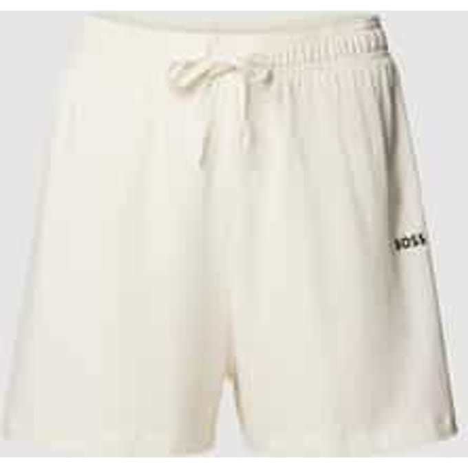 Korte regular fit pyjamabroek met labelprint