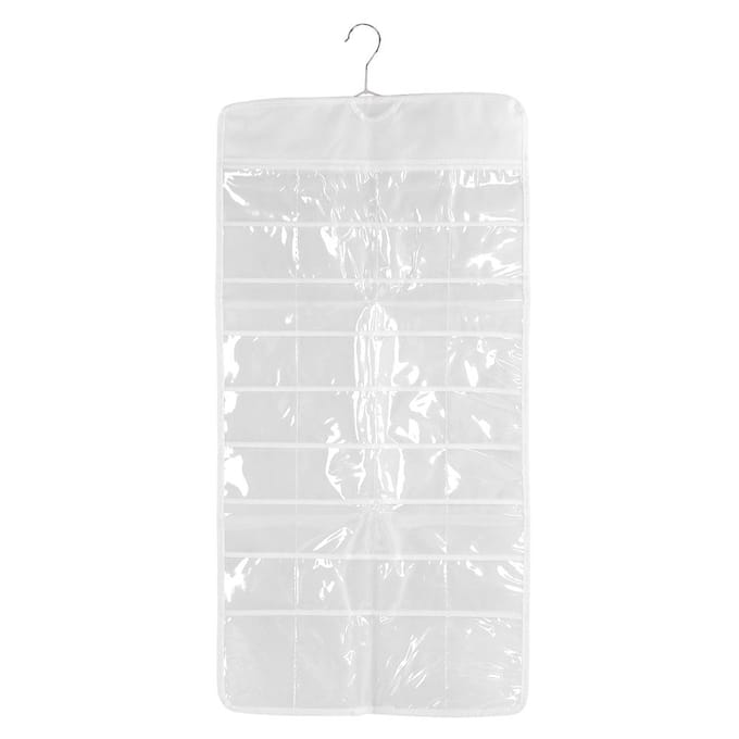 Dubbelzijdige opbergtas voor over de deur, sieradenhangtas en organizer white